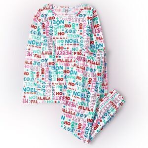 Children’s Place Mommy And Me Christmas Words Cotton Pajamas White XL NWT